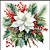 Guardanapo - 33319930 - Poinsettia Bouquet White - 33x33cm - Imagem 1