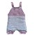 Jardineira Romper de Tricô Listrado Tricô Kids Rosa Claro - Imagem 1