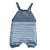 Jardineira Romper de Tricô Listrado Tricô Kids Azul Claro - Imagem 1