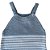 Jardineira Romper de Tricô Listrado Tricô Kids Azul Claro - Imagem 2
