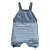 Jardineira Romper de Tricô Listrado Tricô Kids Azul Claro - Imagem 3
