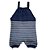 Jardineira Romper de Tricô Listrado Tricô Kids Azul Mescla - Imagem 3