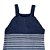 Jardineira Romper de Tricô Listrado Tricô Kids Azul Mescla - Imagem 2