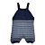 Jardineira Romper de Tricô Listrado Tricô Kids Azul Mescla - Imagem 1
