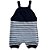 Jardineira Romper de Tricô Listrado Tricô Kids Azul Marinho - Imagem 2