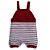 Jardineira Romper de Tricô Listrado Tricô Kids Vermelho - Imagem 1