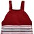 Jardineira Romper de Tricô Listrado Tricô Kids Vermelho - Imagem 3