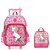 Kit Mochila de Carrinho Com Lancheira Unicórnio Up4you Rosa - Imagem 1
