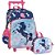Kit Mochila de Carrinho e Lancheira Unicórnio Up4You Azul - Imagem 1