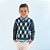 Blusa de Tricô com Losangos Tricô Kids Cinza Escuro - Imagem 1