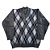 Blusa de Tricô com Losangos Tricô Kids Cinza Escuro - Imagem 2