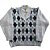 Blusa de Tricô com Losangos Tricô Kids Azul Claro - Imagem 1