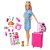 Boneca Barbie Viajante Com Pet e Adesivos Mattel Rosa - Imagem 1