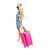 Boneca Barbie Viajante Com Pet e Adesivos Mattel Rosa - Imagem 2