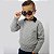 Blusa Tricô Kids Quadriculada de Tricô Cinza Mescla - Imagem 1