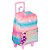 Mochila de Rodinhas Sestini Grande M Plus Arco-Íris Rosa - Imagem 2