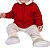 Casaco de Bebê Tricô Kids Com Capuz Vermelho - Imagem 2