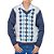 Blusa Tricô Kids Com Losango de Tricô Azul Mescla - Imagem 1