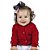 Casaco de Bebê Tricô Kids Com Fita e Laços Vermelho - Imagem 1