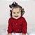 Casaco de Bebê Tricô Kids Com Fita e Laços Vermelho - Imagem 2