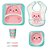 Kit de Alimentação Com Babador Buba Bambu Gatinho Rosa - Imagem 1
