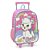 Kit Mochila de Rodinhas Lancheira Luxcel Cindy Rosa - Imagem 4