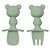 Kit Talheres Buba de Silicone Ursinho Verde - Imagem 1