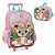 Kit Mochila de Rodinhas Lancheira Luxcel Up4You Onça Salmão - Imagem 1