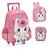 Kit Mochila Rodas Lancheira Estojo Luxcel Up4You Unicórnio - Imagem 1