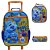 Kit Mochila Rodinha Lancheira e Estojo Dermiwill Pista Blue - Imagem 1