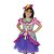 Vestido Junino Bambolê Floral Saia de Tulê e Tiara Colorido - Imagem 2
