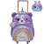 Kit Mochila de Rodinhas Lancheira Pack Me Sweet Leopard Roxo - Imagem 1