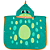 Toalha Poncho Buba Com Capuz Zoo Dino Verde - Imagem 1