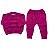 Conjunto de Tricô Maya Corações Blusa e Calça Rosa Forte - Imagem 1