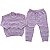 Conjunto de Tricô Maya Corações Blusa e Calça Rosa Pastel - Imagem 1