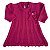 Vestido de Tricô Helena Com Laço e Bordado Rosa Forte - Imagem 1