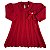 Vestido de Tricô Helena Com Laço e Bordado Vermelho - Imagem 1