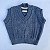 Colete de Tricô Heitor Trabalhado Azul Jeans - Imagem 5