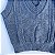 Colete de Tricô Heitor Trabalhado Azul Jeans - Imagem 6