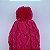 Gorro de Tricô Para Meninas Com Pompom Rosa Forte - Imagem 2