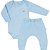 Conjunto de Body Hug Longo Com Calça Saruel Azul - Imagem 1