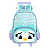 Mochila de Rodinhas Com Alça Luxcel UP4You Coruja Verde - Imagem 1