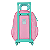 Mochila de Rodinhas Sem Alça Luxcel Up4You Pompom Rosa - Imagem 4