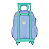 Mochila de Rodinhas Sem Alça Luxcel Up4You Pompom Lilás - Imagem 4