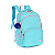 Mochila de Costas Luxcel Stitch Comp Laptop Turquesa - Imagem 2