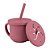 Copo Com Canudo Infanti Silicone Snack Piccolo Rosa - Imagem 1