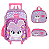 Kit Mochila Sem Alça Lancheira Estojo Luxcel Coelhinha Lilás - Imagem 1