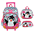Kit Mochila Sem Alça Lancheira Estojo Luxcel Pinguim Verde - Imagem 1