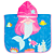 Toalha Poncho Buba Com Capuz Aventuras Sereia Azul - Imagem 1