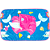 Toalha Poncho Buba Com Capuz Aventuras Sereia Azul - Imagem 5